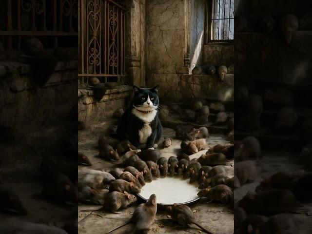 Dozens of Rats Surround This Cat… But It Doesn’t Bite!? #templecat  #अद्भुतपशु #ねことねずみ #動物動画 #묘한공존