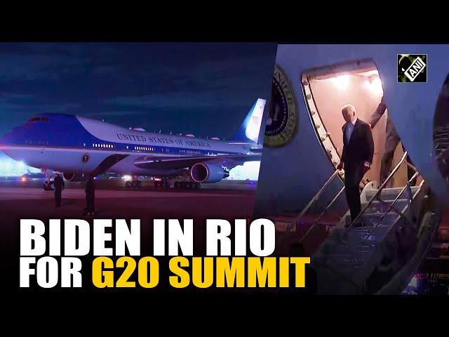 American President Joe Biden arrives for the G20 summit in Rio de Janeiro, Brazil