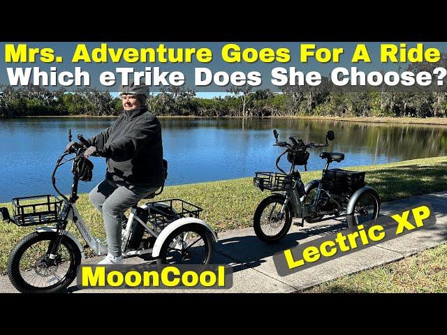 ebike riding with Mrs Adventure on the Lectric XP and Mooncool TK1