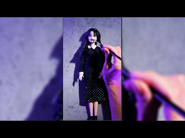 Changing my Barbie into Wednesday! 🩷 #barbie #wednesday #addams