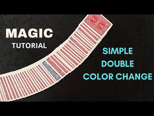 Magic Card Trick Tutorial 🃏 ️Simple Double Color Change - Chicago Opener