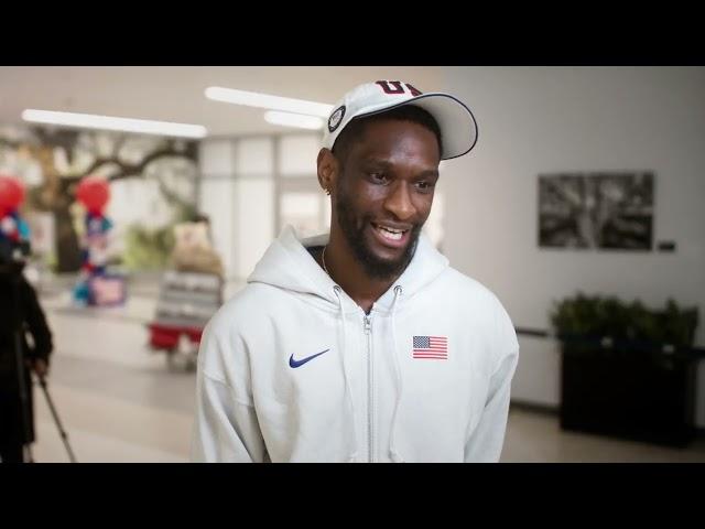 Olympian Shelby McEwen jumps back home after winning silver in Paris.