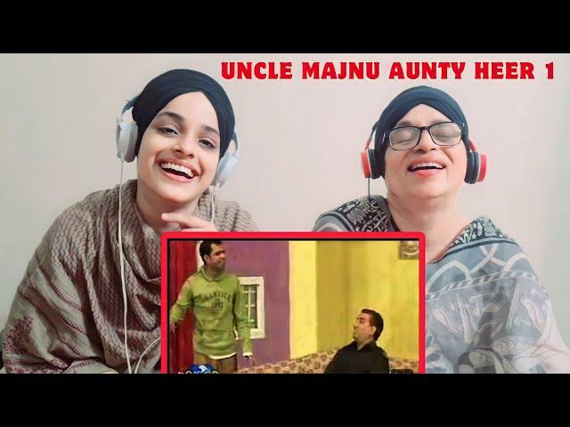 INDIAN reaction to UNCLE MAJNU AUNTY HEER 1/ Pakistani funny stage drama