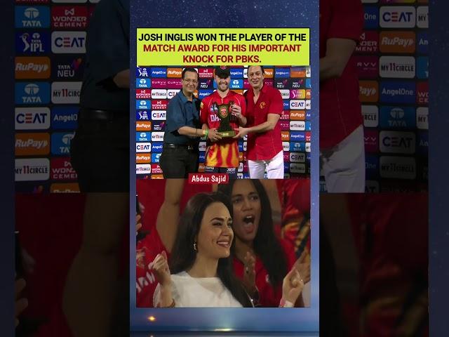 Josh Inglis won the Player of the Match award #cricket #ipl