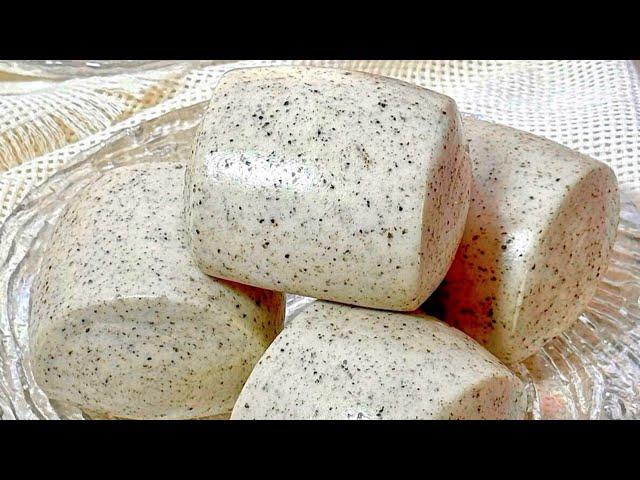 水光肌｜黑芝麻牛乳刀切饅頭 真的太太太香了 Black sesame milk steamed buns