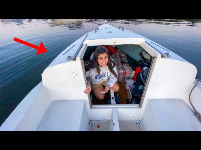 My First Time ALONE At Sea | Camping Inside My SAILBOAT!