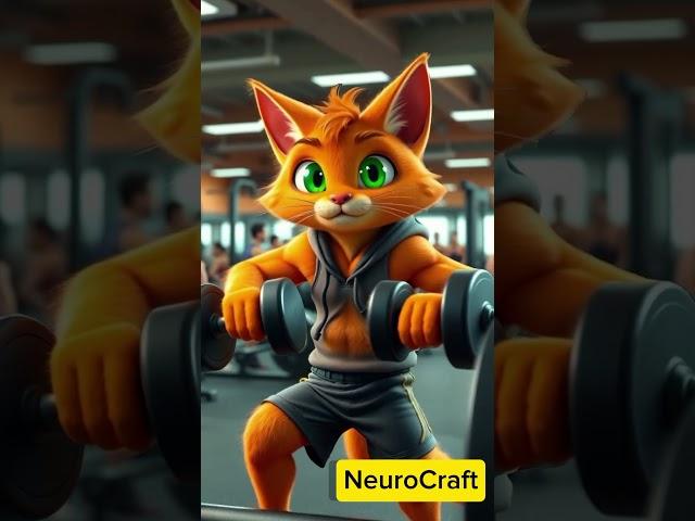 "Skinny to Beast: The Ultimate Glow-Up of a Heartbroken Cat!" #aiart #midjourney #midjourneyai