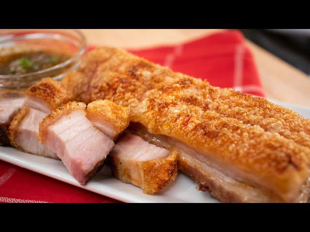 CRISPY PORK BELLY RECIPE - No Boil, No Fry, No Salt Crust หมูกรอบ ไม่ต้ม ไม่ทอด