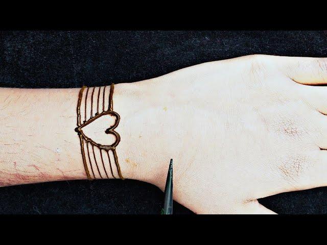 So easy and beautiful bracelet mehndi designs || heart mehndi designs ||easy mehndi designs