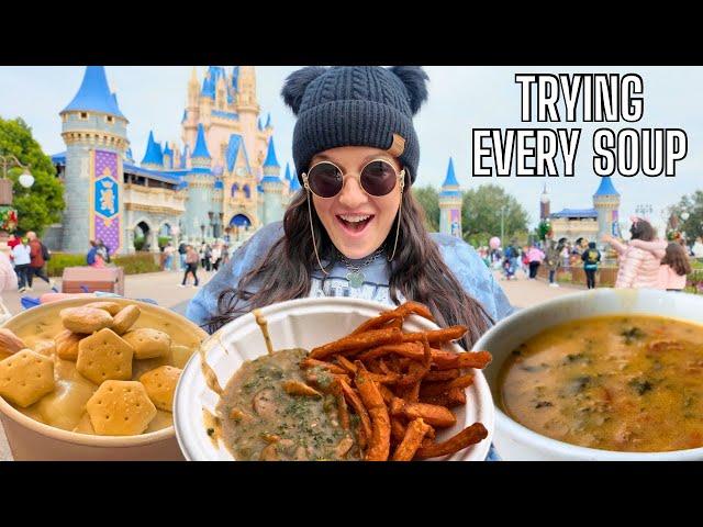 Trying EVERY Soup In Magic Kingdom | The COLDEST Day At Disney World!