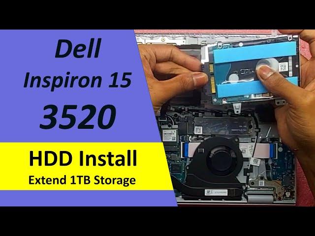 Dell Inspiron 3520 HDD Upgrade  How to Disassemble & Install HDD Dell Inspiron 15 3520 Laptop 2023