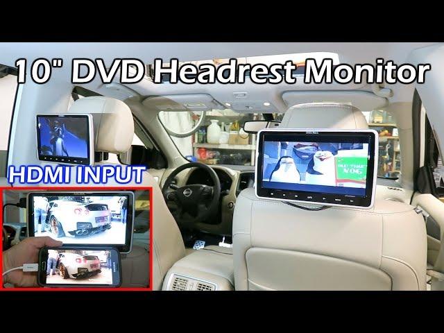 Install Dual 10" Car DVD Headrest Monitors