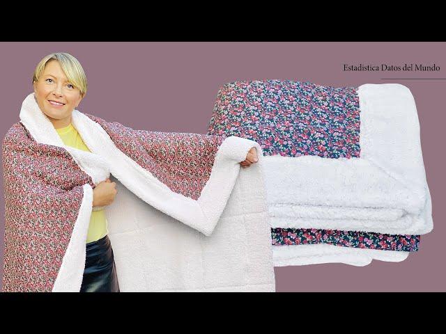 How To Make Sherpa Fleece Blanket In Any Size / DIY Fleece Blanket