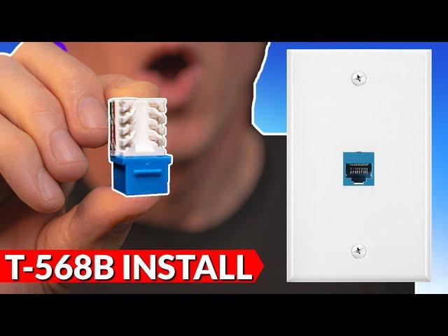 EASIEST ETHERNET JACK INSTALL - HOW TO | T-568B DIAGRAM