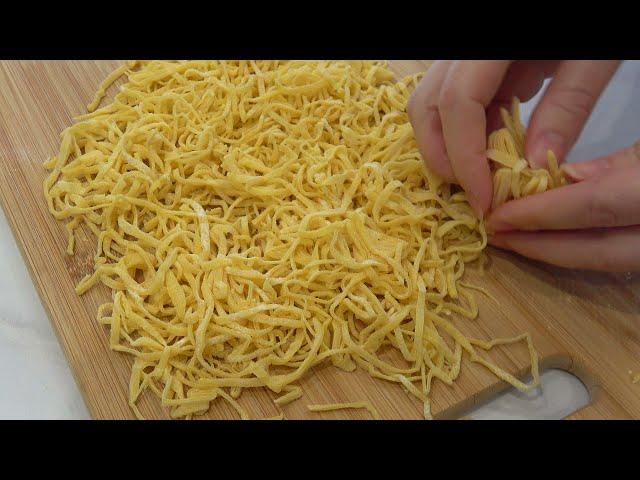 1 egg and homemade noodles ready in 10 minutes