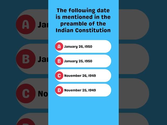 Preamble Date in Indian Constitution #policebharti #policejobs #cds