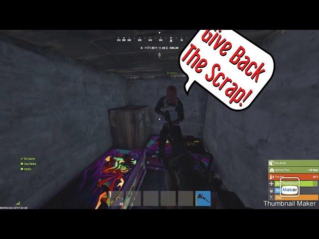 He Did NOT Like Me Taking The Scrap! (Rust Funny Moments)- Rust Console