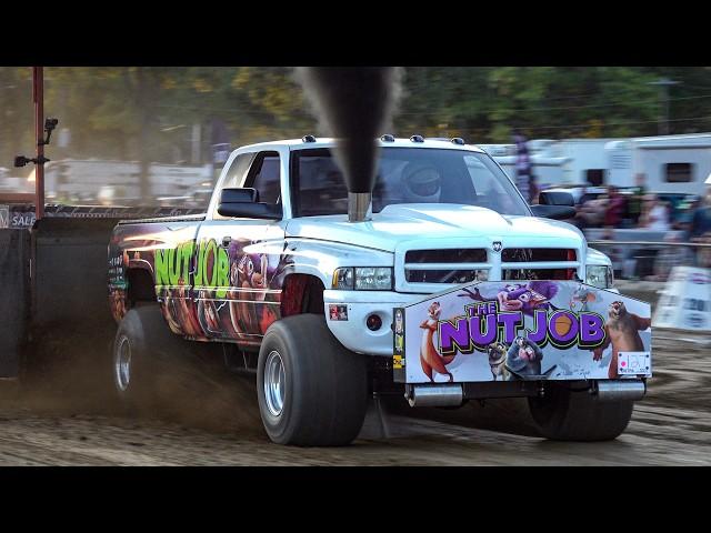 OSTPA Truck Pulling 2024: Super Stock Diesel Trucks: Ashland, OH. Ashland County Fair Pull.