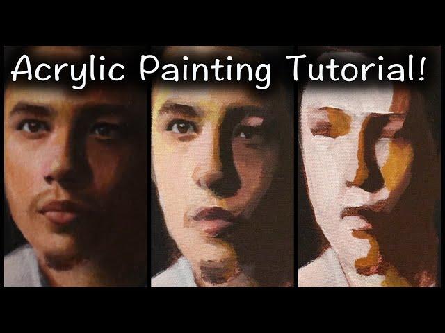 Portrait Painting Tutorial | Salvador Acrylic REVIEW + Blending Colors in ACRYLIC