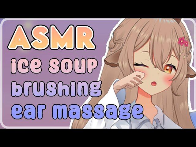 【 ASMR 】Sleep Triggers  Ice  Ear Massage  Brushing  Whispering 「Vtuber」