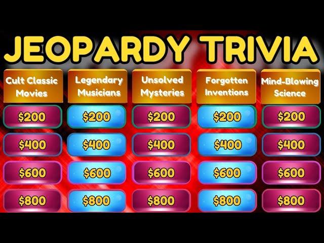 Jeopardy Trivia Challenge  | Cult Classics, Legendary Musicians & More!