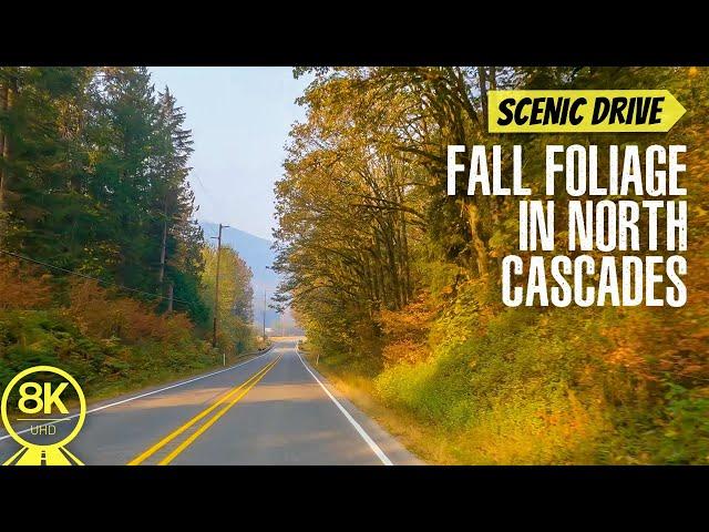 Autumn Drive in 8K - Traveling the Roads of North Cascades Region - Scenic Views & Fall Colors