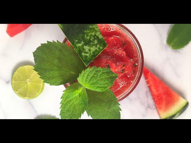 Watermelon Lime Smoothie with Mint