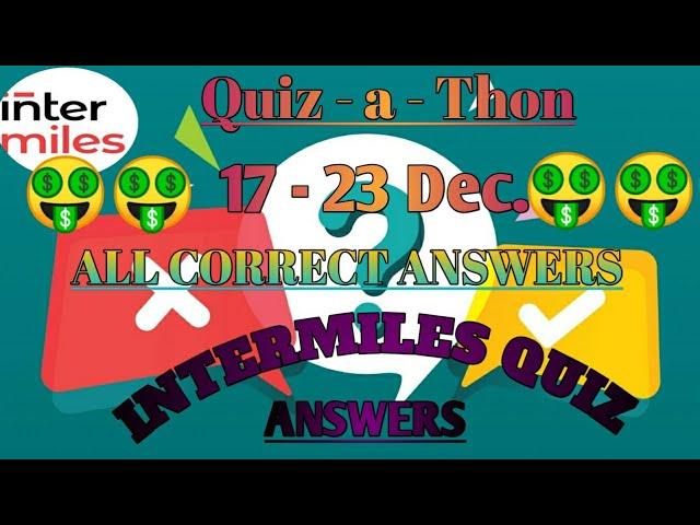 INTERMILES QUIZ ANSWER TODAY | SPORTS TRIVIA QUIZ | 17TH DECEMBER - 23 DECEMBER