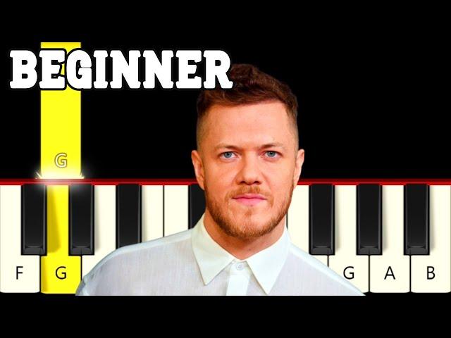 Believer - Imagine Dragons - Very Easy and Slow Piano tutorial - Beginner - Only 1 Black Key