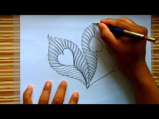 How To Draw Embroidery Peacock Feather | Jana art