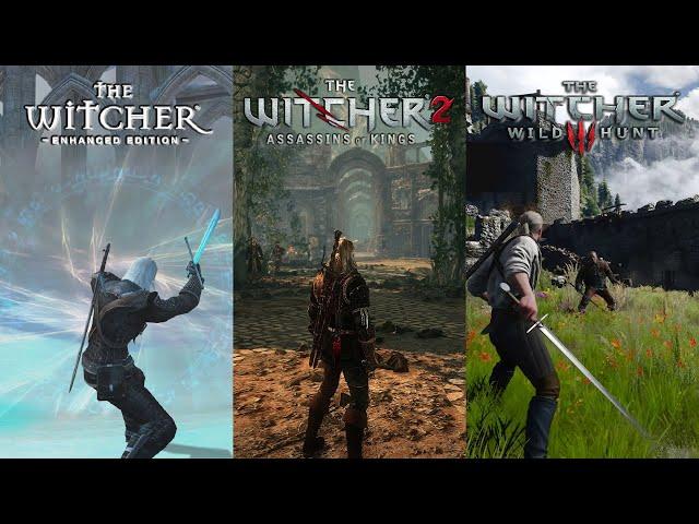 1 MINUTE OF COMBAT FROM EVERY WITCHER GAME . #witcher3 #gaming