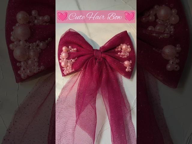 DIY Cute Hair Bow For Girls in just 5 min #shorts #hairaccessories