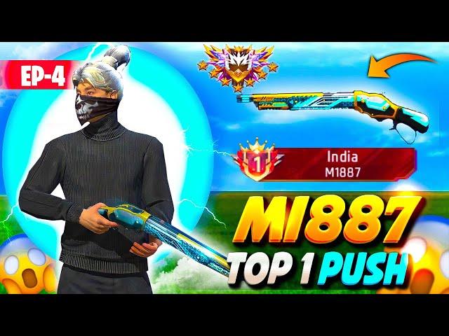 Pushing Top 1 Title In M1887 | Free Fire Solo Rank Pushing with Tips and Tricks | EP -4