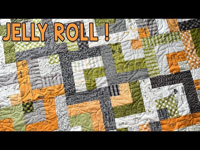 Jelly Roll Log Cabin | Log Cabin Quilt Pattern | Traditional