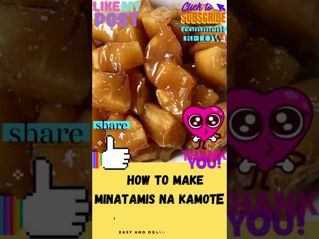 HOW TO MAKE  MINATAMIS NA KAMOTE  IN 4 EASY STEPS #shorts