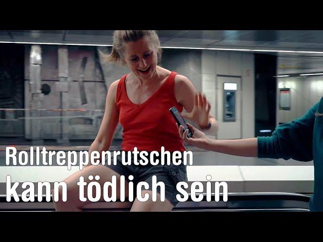 Rolltreppenrutschen kann tödlich sein