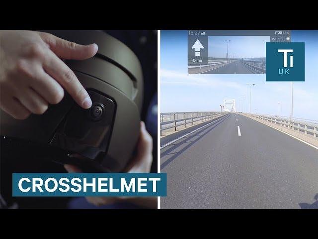 This motorbike helmet has a camera that gives the rider a 360-degree view