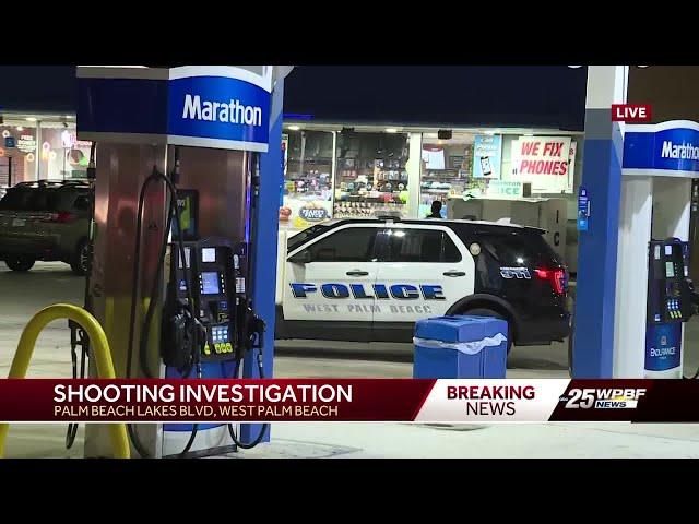 Victim shot at Marathon gas station on Palm Beach Lakes Boulevard; suspect wanted