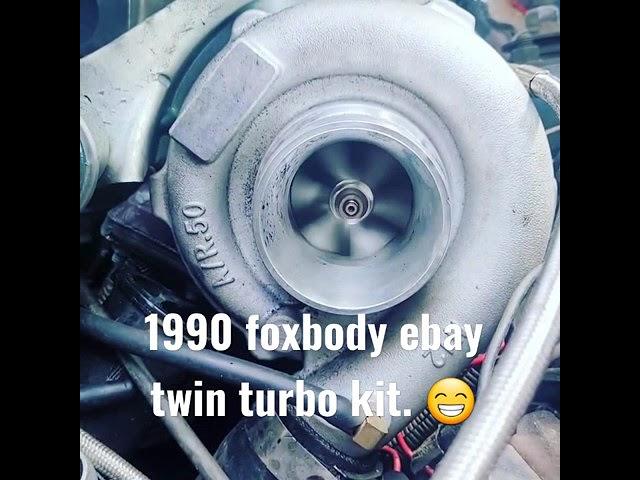 Turbo noises, foxbody ebay twin turbo kit. #ebay #turbo