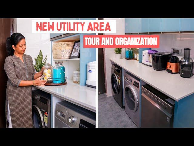 My New Utility Area Tour and Organization | Laundry and Dishwashing Area