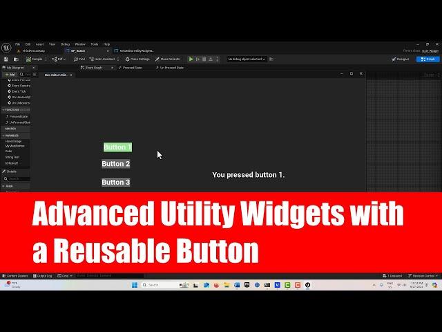 Advanced Utility Widget Interface with a Reusable Button in Unreal Engine