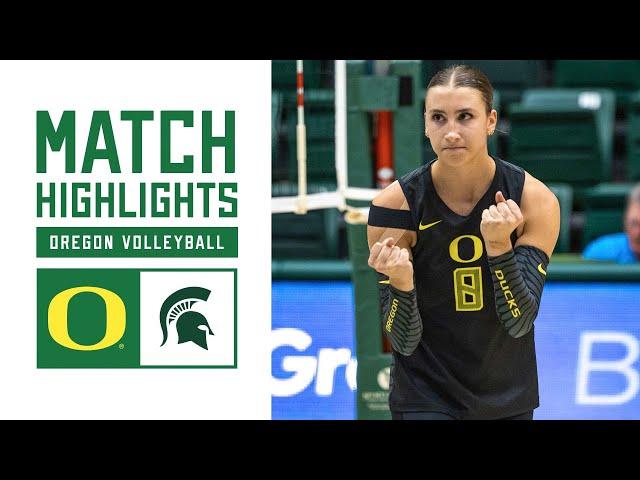 Oregon Volleyball at Michigan State | Match HIGHLIGHTS (2024)