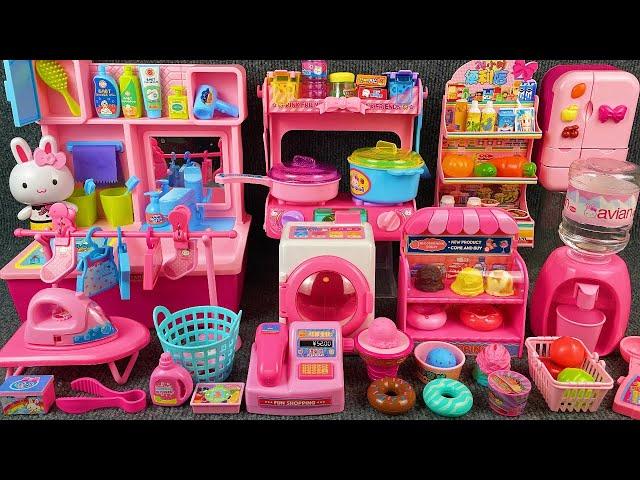 8 Minutes Satisfying with Unboxing Pink Rabbit Kitchen&Laundry Set Review Toys | ASMR