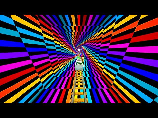 Minecraft: 10’000 Blocks Long OPTICAL ILLUSIONS Roller Coaster! #10