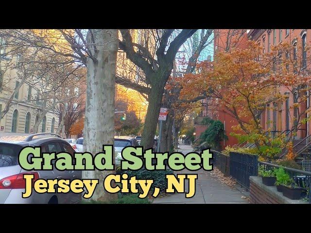 Walking on Grand Street in Jersey City, New Jersey, USA | Monmouth St to the Hudson River waterfront