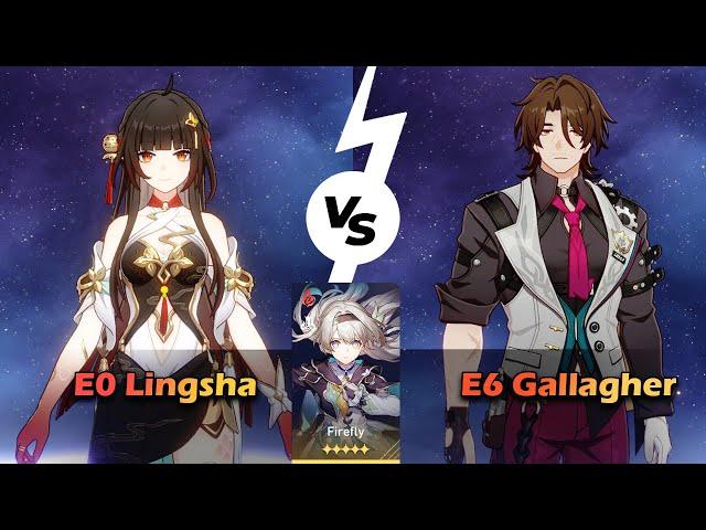 E0 Lingsha vs E6 Gallagher x E0 Firefly | Comparison | MOC12 | HSR | V2.5 |