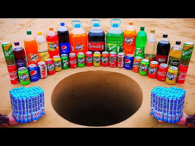 Fanta, Coca Cola, Sprite, Pepsi, Mirinda, Schweppes and Many Other Sodas vs Mentos Underground