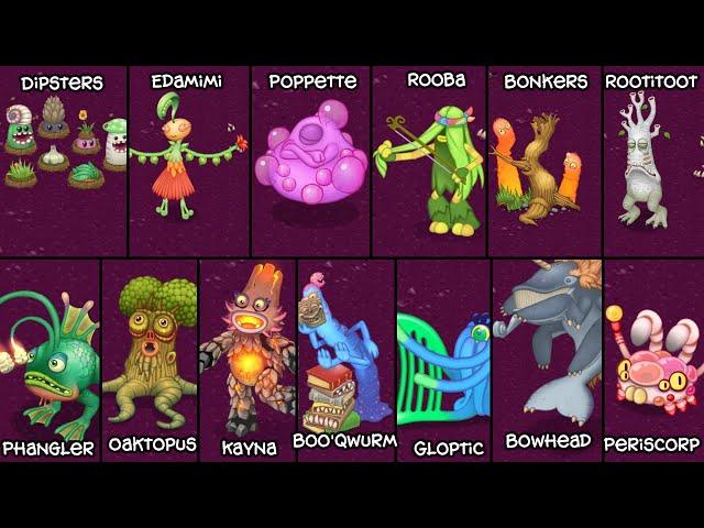 Psychic Island Full Song but Each Monster is Zoomed in! (Sounds Better)