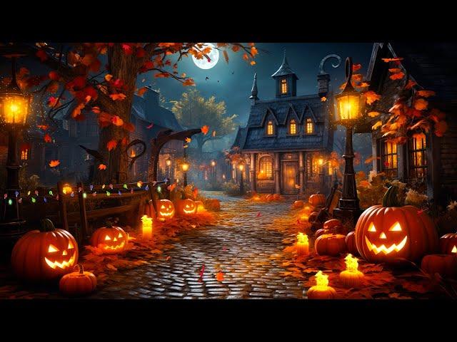 Cozy Autumn Village Halloween Ambience  Scary Halloween Sounds Halloween Background Music