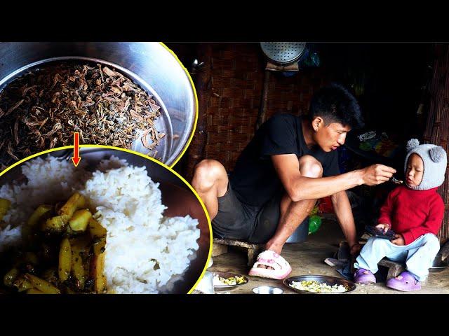 Sanjip Cooking & feeding Jonson II Dad Sanjip with Jonson@pastorallifeofnepal